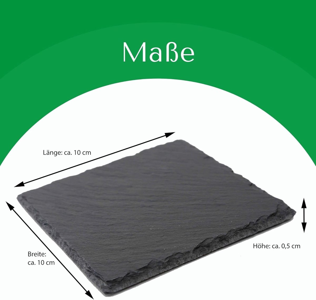 Vierkante leisteen onderzetters - Set van 8 - 10 x 10 cm - Hittebestendig en antislip