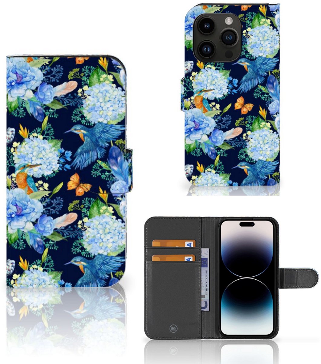 Telefoonhoesje met Pasjes voor iPhone 15 Pro IJsvogel
