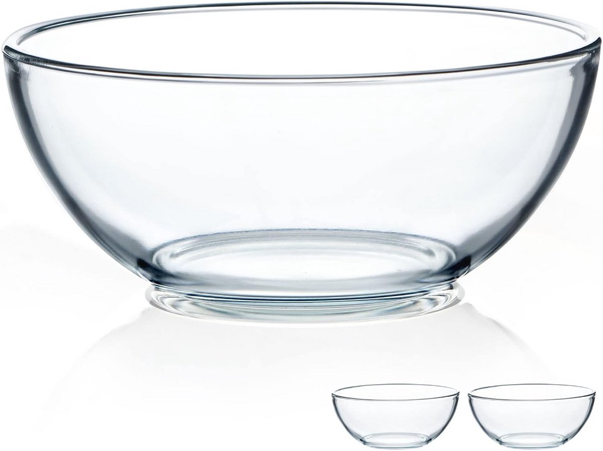 Set van 2 middelgrote glazen mengkommen – 1,6 l, kook- en ovenbestendig