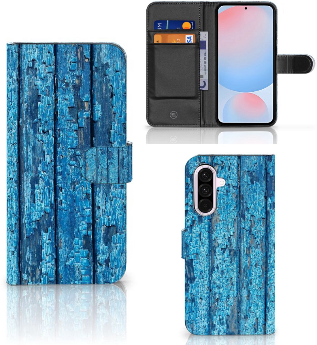 Samsung Galaxy A56 Book Style Case Wood Blue