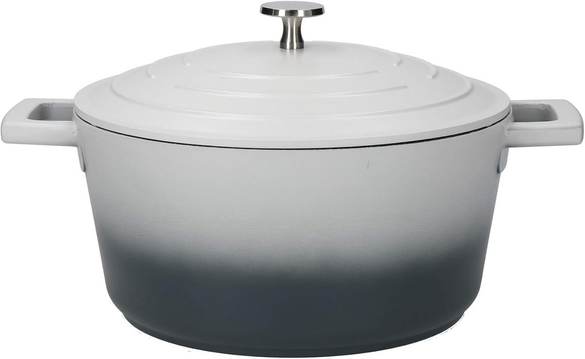 Lichte Gietaluminium Stoofpan met Deksel - Geschikt voor Inductie en Oven, 4 Liter / 24 cm