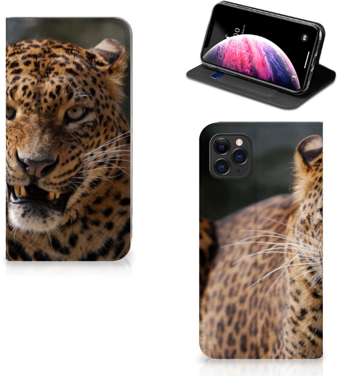 Standcase Hoesje voor Apple iPhone 11 Pro Max Hoesje maken Luipaard