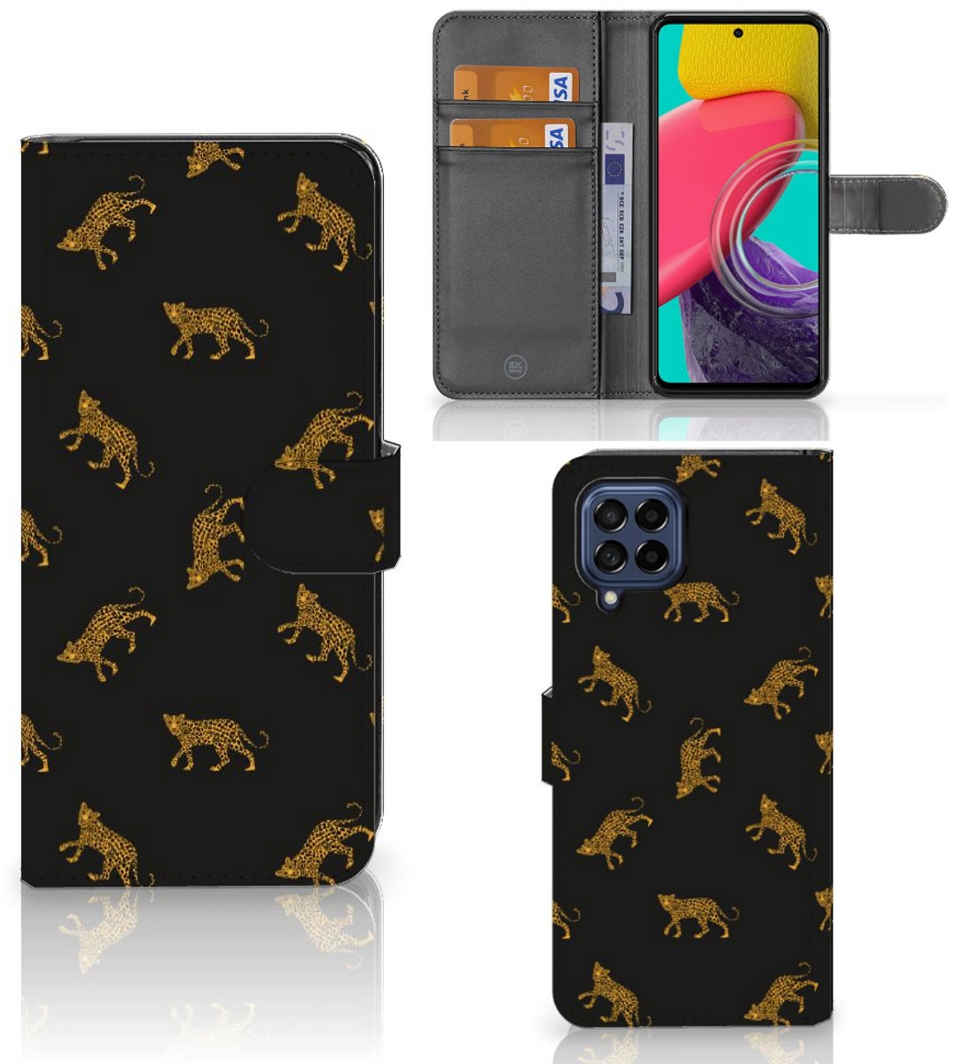 Telefoonhoesje met Pasjes voor Samsung Galaxy M53 Leopards