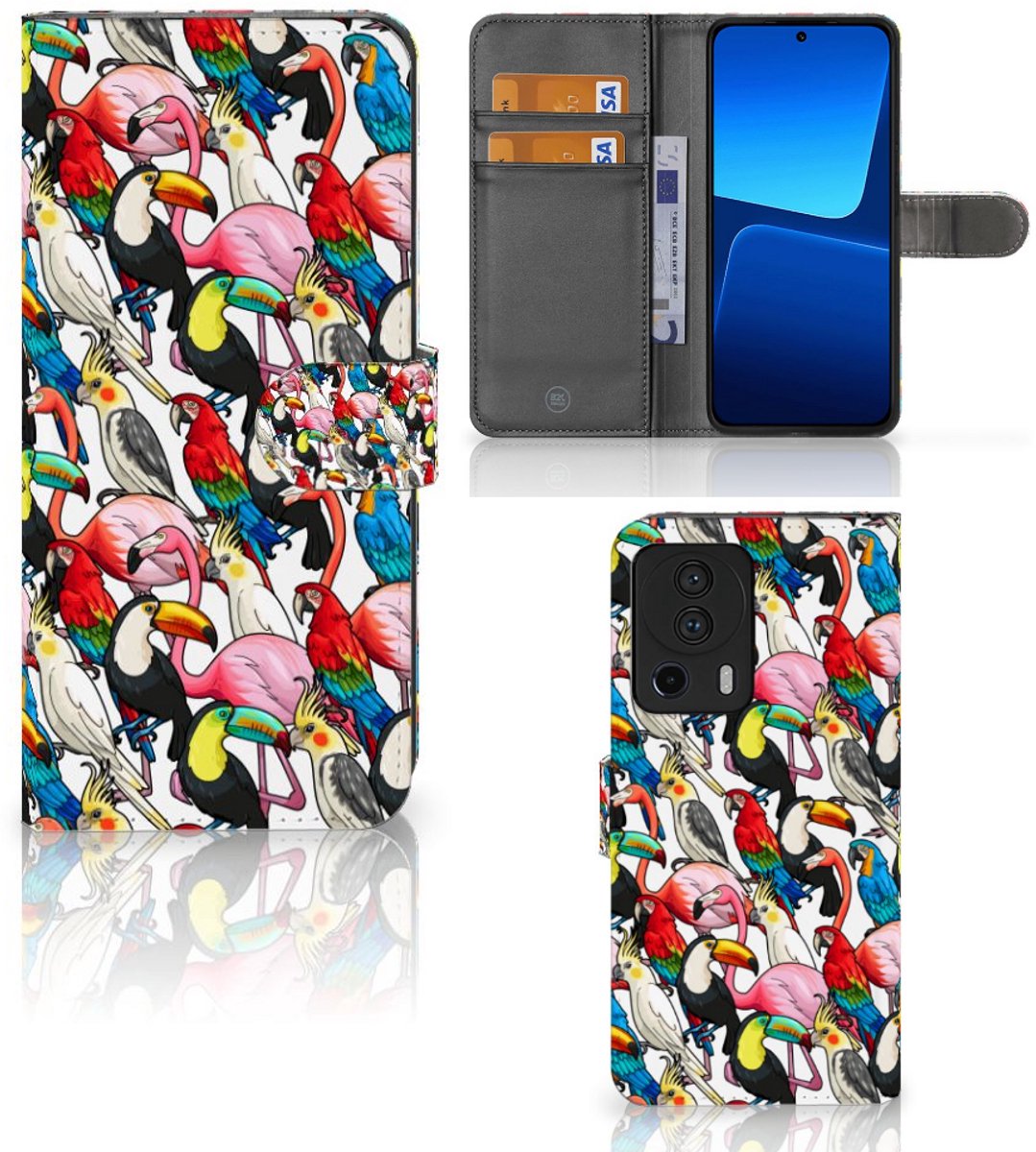 Xiaomi 13 Lite Telefoonhoesje met Pasjes Birds