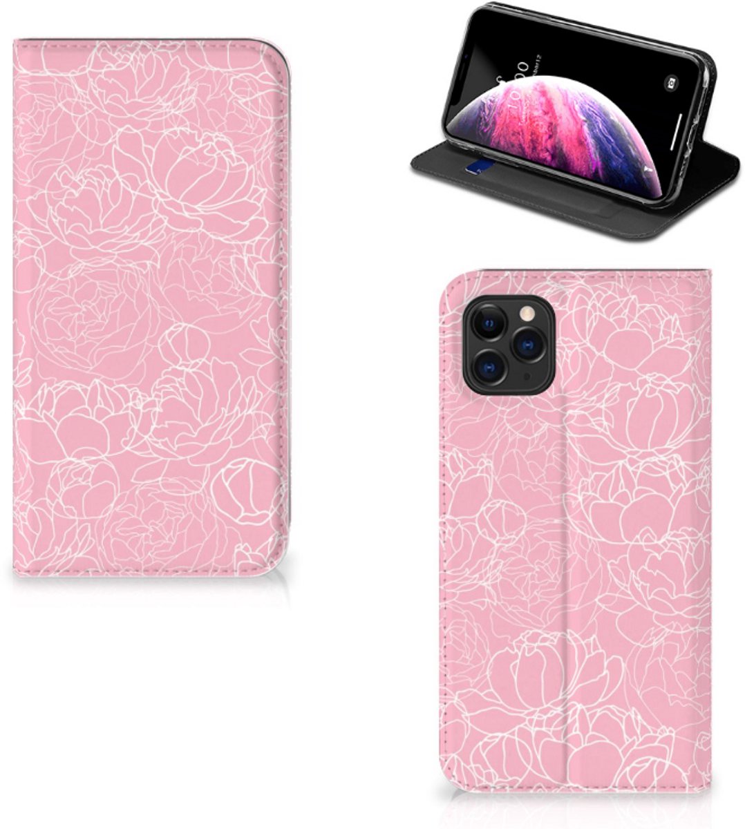 Apple iPhone 11 Pro Max Smart Cover White Flowers