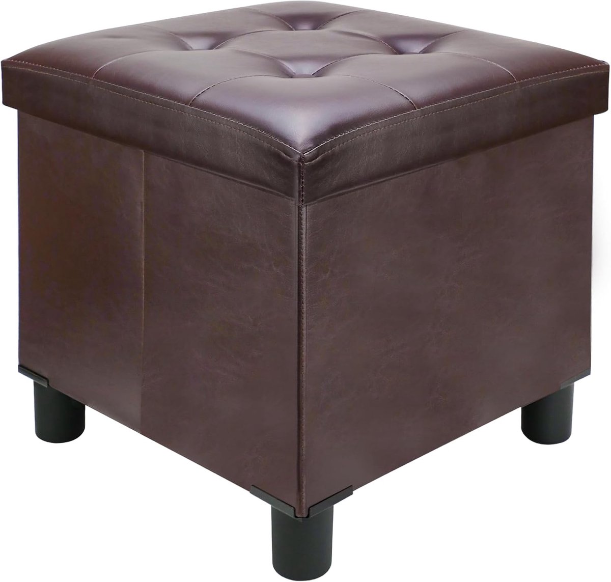 Opvouwbare Ottomaanse Met Opbergruimte - Bruin 45 x 45 x 45 cm