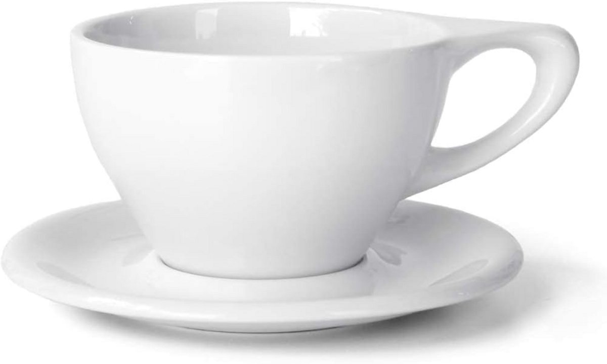 Porcelain Large Latte Cup & Saucer - Perfect for Latte Art