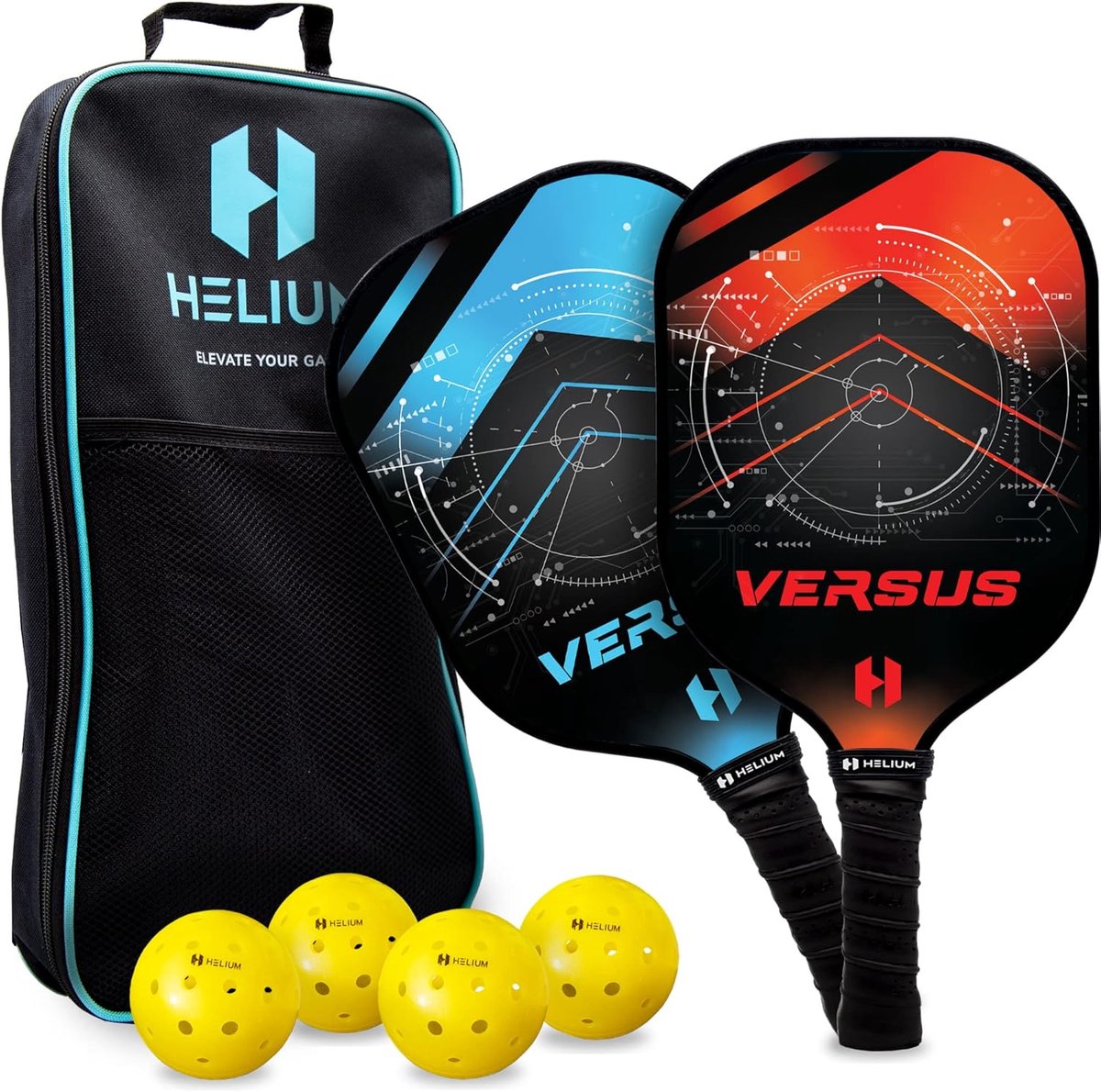Pickleball set met honingraat peddels en sporttas - speelt sneller en comfortabeler
