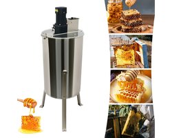 Sensova - Elektrische Honingextractor 4 Ramen - Honingslinger RVS Bijenteelt Honingtrekker met Verticale Motor 140W 220V, 370 RPM, Vloerstaand Model met Transparant Deksel - Professionele Bijen Honing Extractor voor Imkers