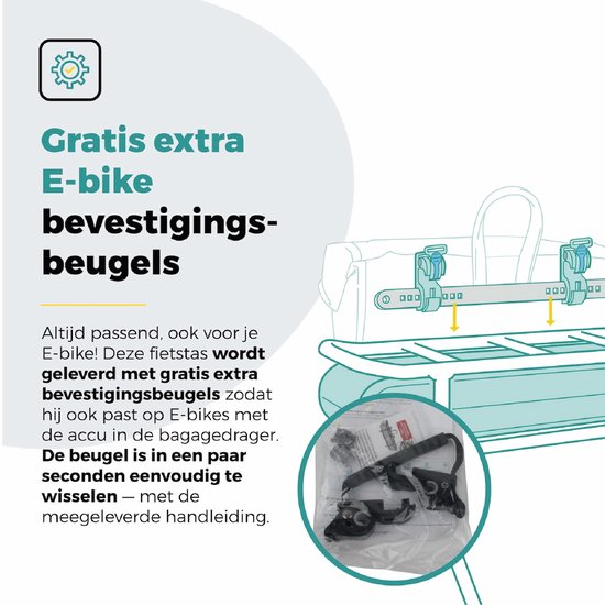Voltano Daily Enkele Fietstas Rugzak - Zwart - Enkele Pakaftas - 100% Waterdichte Rugtas - Extra Beugels Voor E-bike van Voltano — afbeelding 3