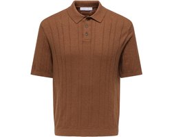 Only & Sons Poloshirt Onssofus Reg Ss Polo Knit Frml 22037216 Chutney Mannen Maat - S