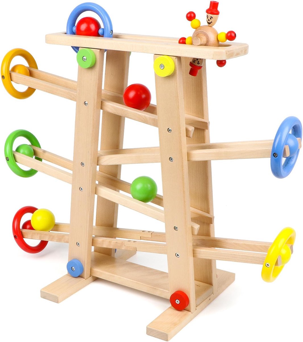 Houten Racebaan met Ballenbaan Speelgoed voor Kinderen - Educatief en Ontwikkelend