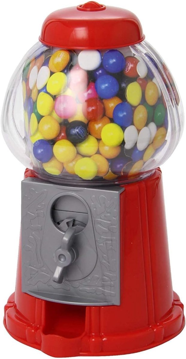DYNA® Kauwgomballen Automaat – Snoepmachine Met 3 Compartimenten - Vendingmachine – Rood - 23cm x15cm x 13cm