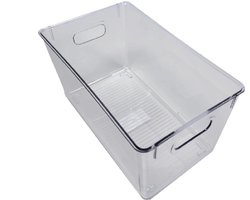 Ziva Refrigerator Organizer Bin C2 - Koelkast Opbergbak - 257x155x135mm Afmetingen - Voedsel Opbergbox - Keuken Organisatie Accessoire - Transparante Gestructureerde Opslagoplossing voor Efficiënte Koelkastorganisatie