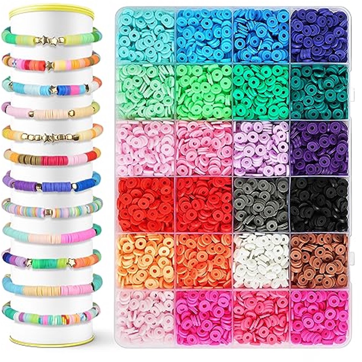 Ultiluxe® Kralenset voor Kinderen en Volwassenen - 4500 Stuks - Heishi Kralen - Clay Kralen - 6 mm - Sieraden Maken - Platte Kralen - Kleurrijk