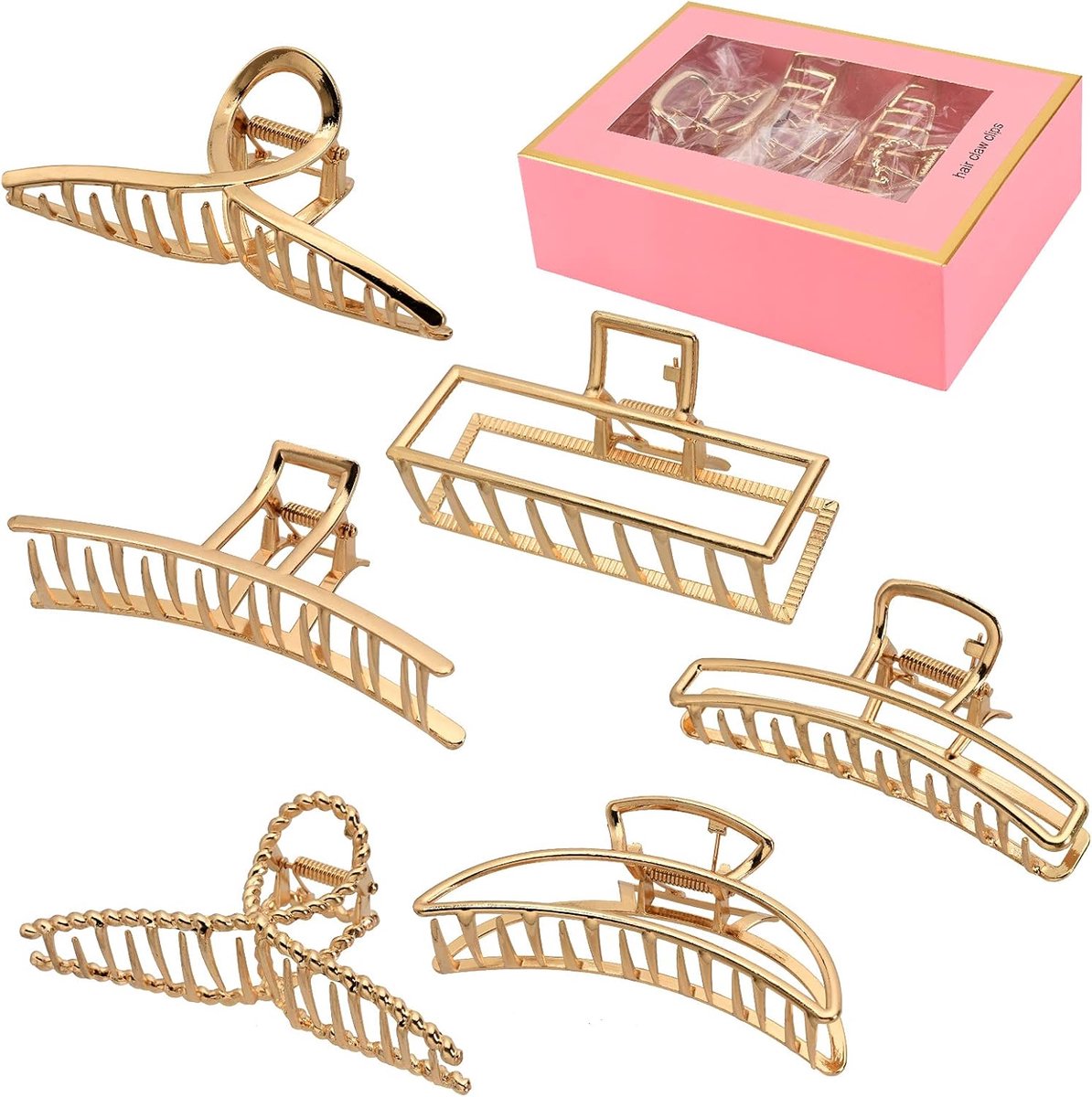 6x Grote Metalen Haar Klemmen - 10cm Antislip Haaraccessoires voor Dik en Dun Haar