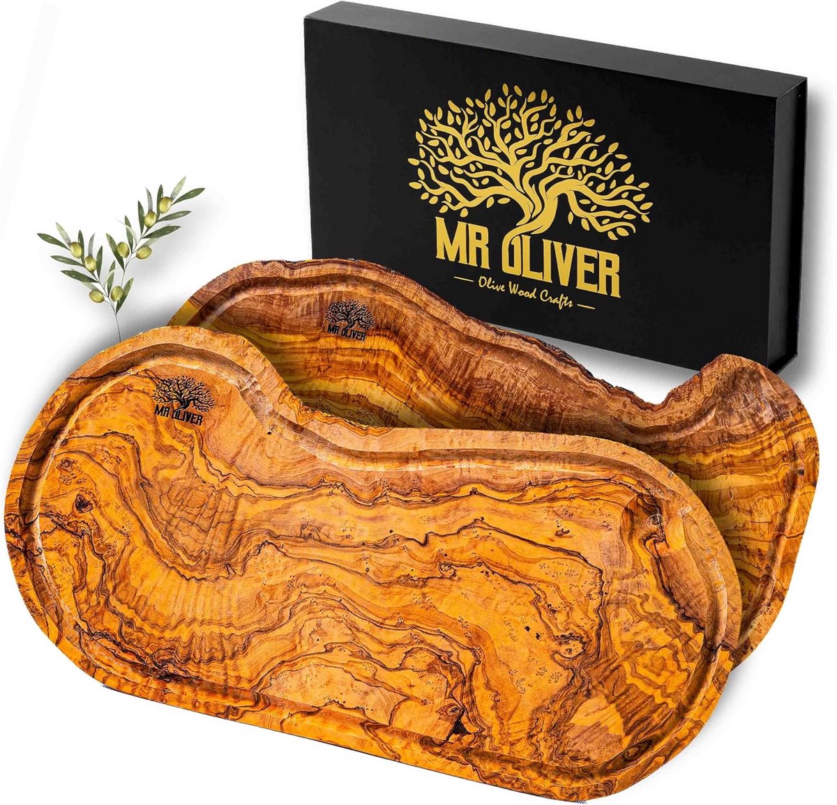 Grote Houten Snijplank van Olijfhout met Natuurlijke Vorm voor Aperitief en Vlees