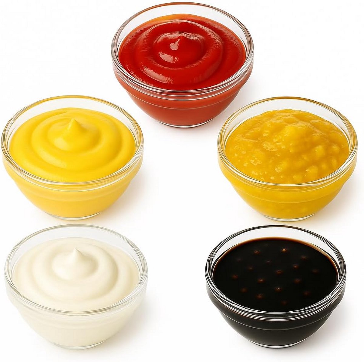 Set van 12 Kleine Glazen Schalen voor Dipsauzen, Specerijen en Desserts