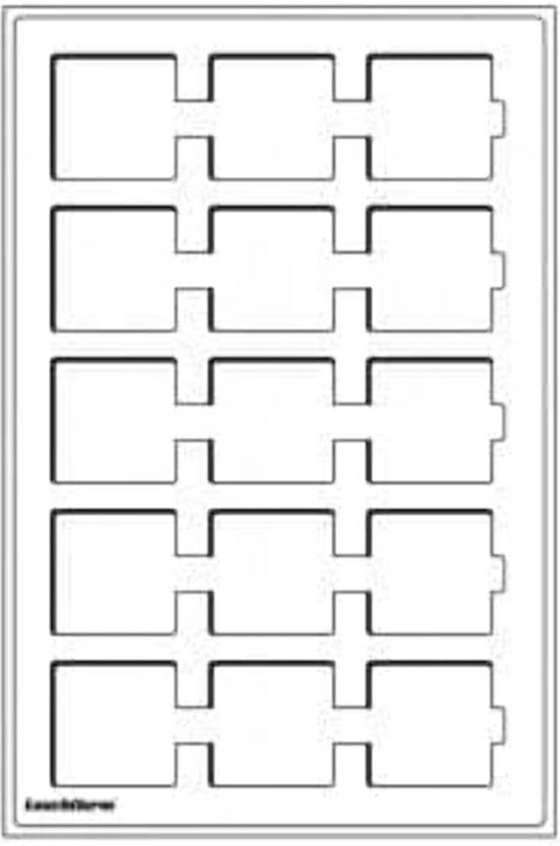 Muntcassette L Blauw voor 15 Muntcassettes tot 50x50 mm - Set van 2