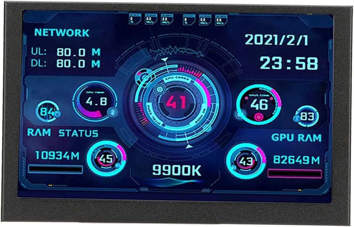 5 Inch Mini PC Datadisplay voor CPU Temperatuur en Systeemmonitoring