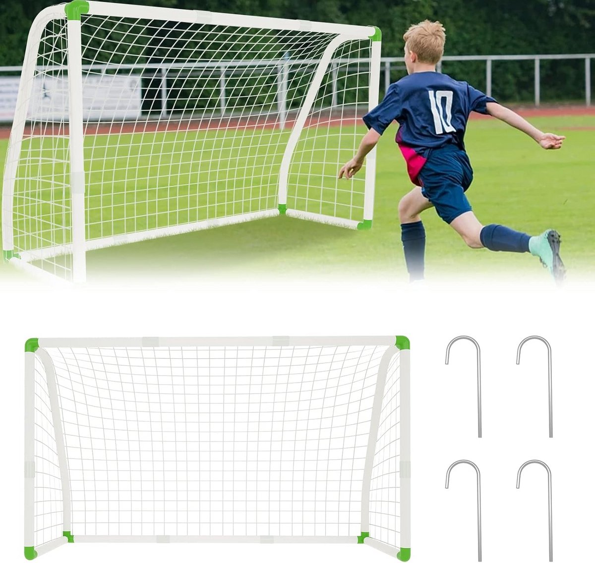 Draagbaar Voetbaldoel PVC 180x80x120 cm - Weerbestendig voor Binnen en Buiten