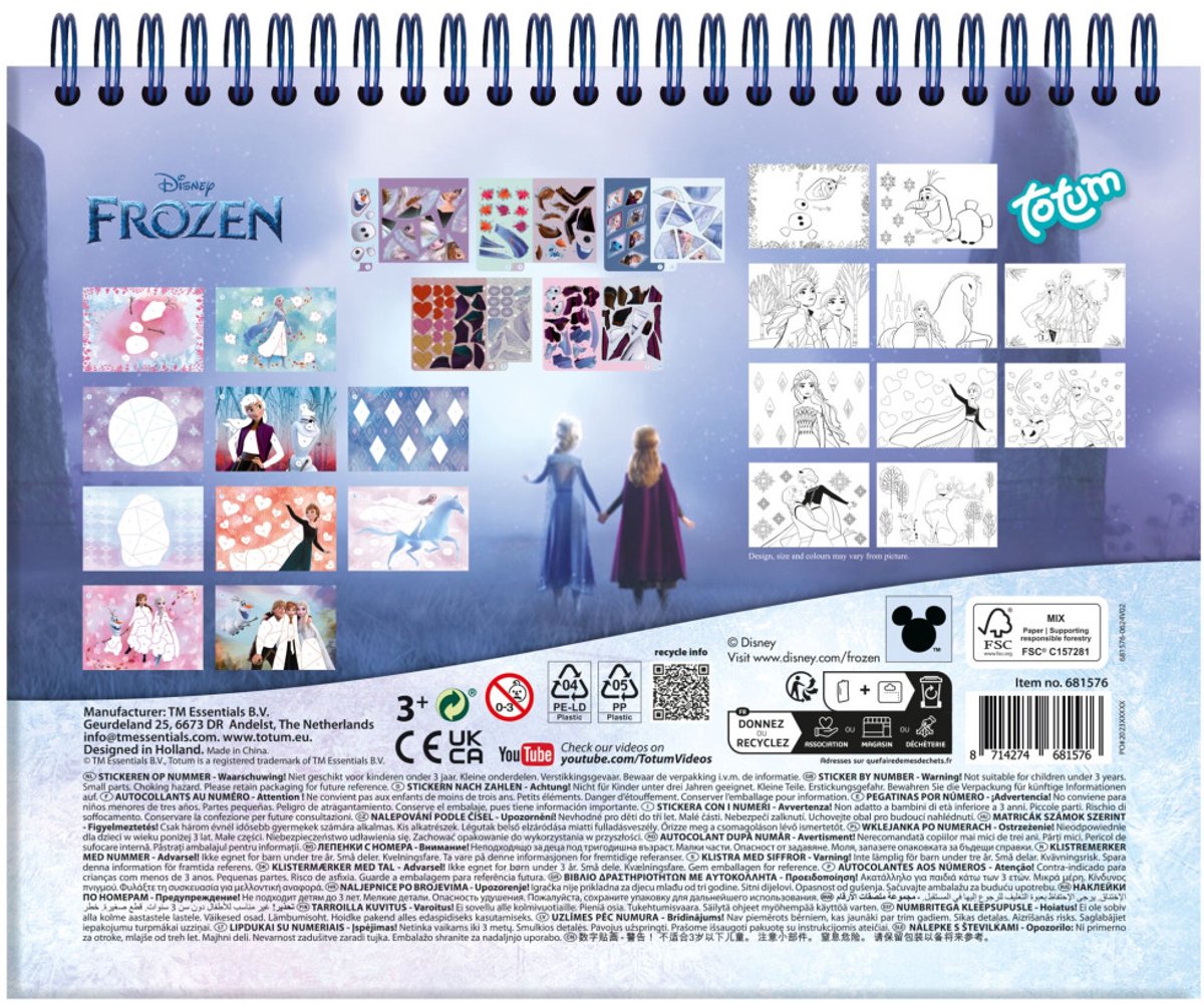 Disney Frozen Totum vakantie doeboek sticker puzzelboek - stickeren op nummer en kleurboekje - sticker by number educatief speelgoed knutselen 25-delig — afbeelding 11