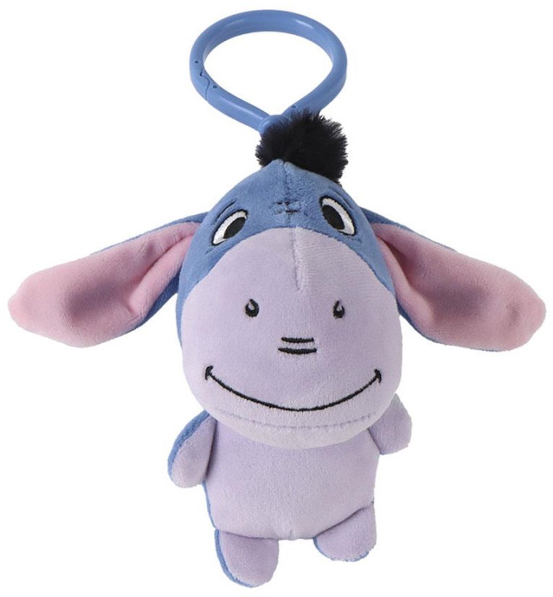 Disney Winnie de Poeh Blauwe Eeyore 3D pluche figuur met haak, tasaccessoire 13 cm
