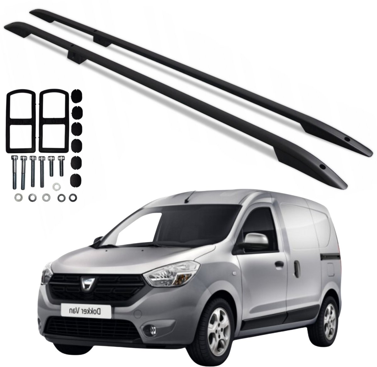 Dakrails DACIA DOKKER van 2013-2020 RENAULT EXPRESS vanaf 2021- ZWART
