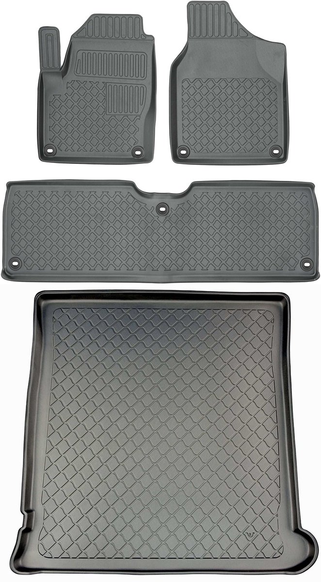 ARISTAR + ARISTAR - Bagażnik En Dywaniki - Seat Alhambra I - Van 1995-2006 - Ovale Pasvorm Voor En Achter