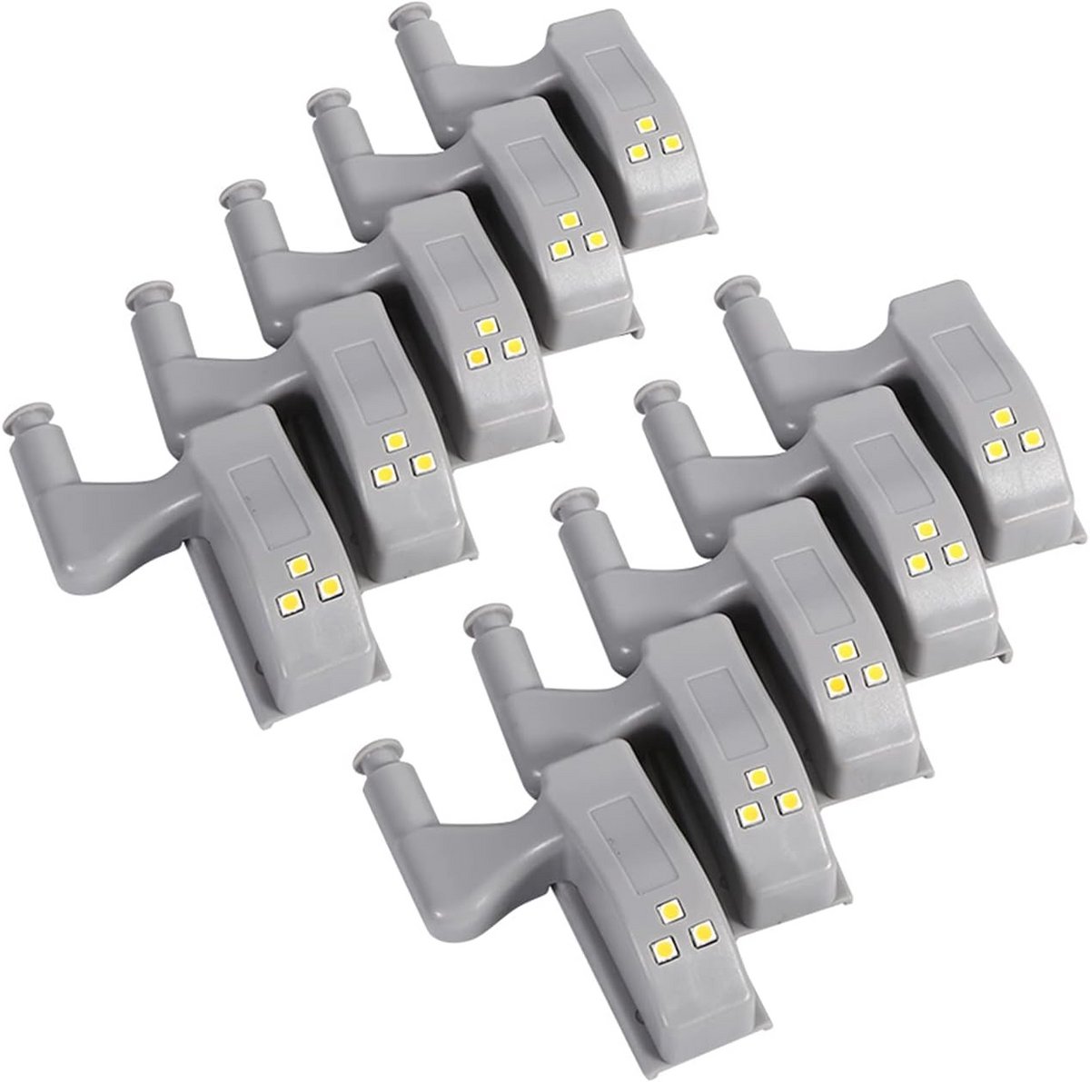 10x LED Kastverlichting met Sensor voor Scharnieren - Universele Kastlamp Warm/Koud Wit Li