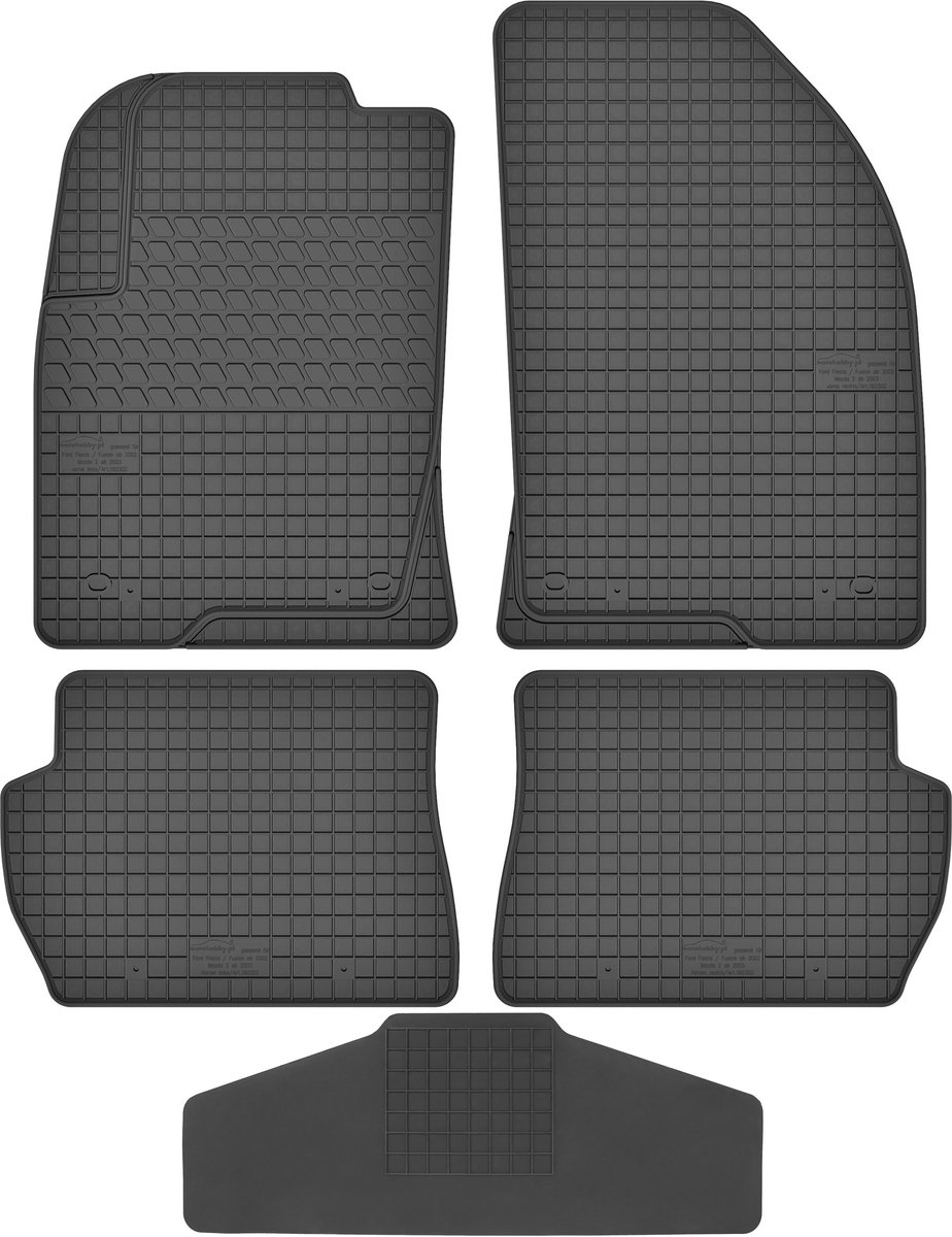 Max-Dywanik Motohobby - Ford Fiesta MK6 2002-2008 - Rubberen Matten Set - Met Tunnel Bescherming