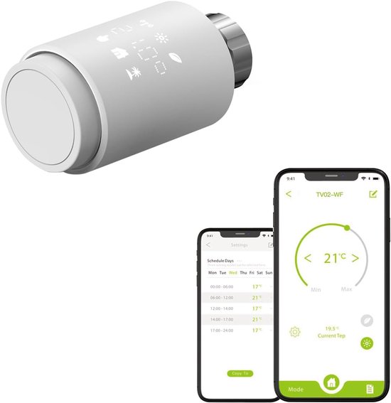 Slimme Wifi Thermostaatknop voor Radiator Zonder Hub