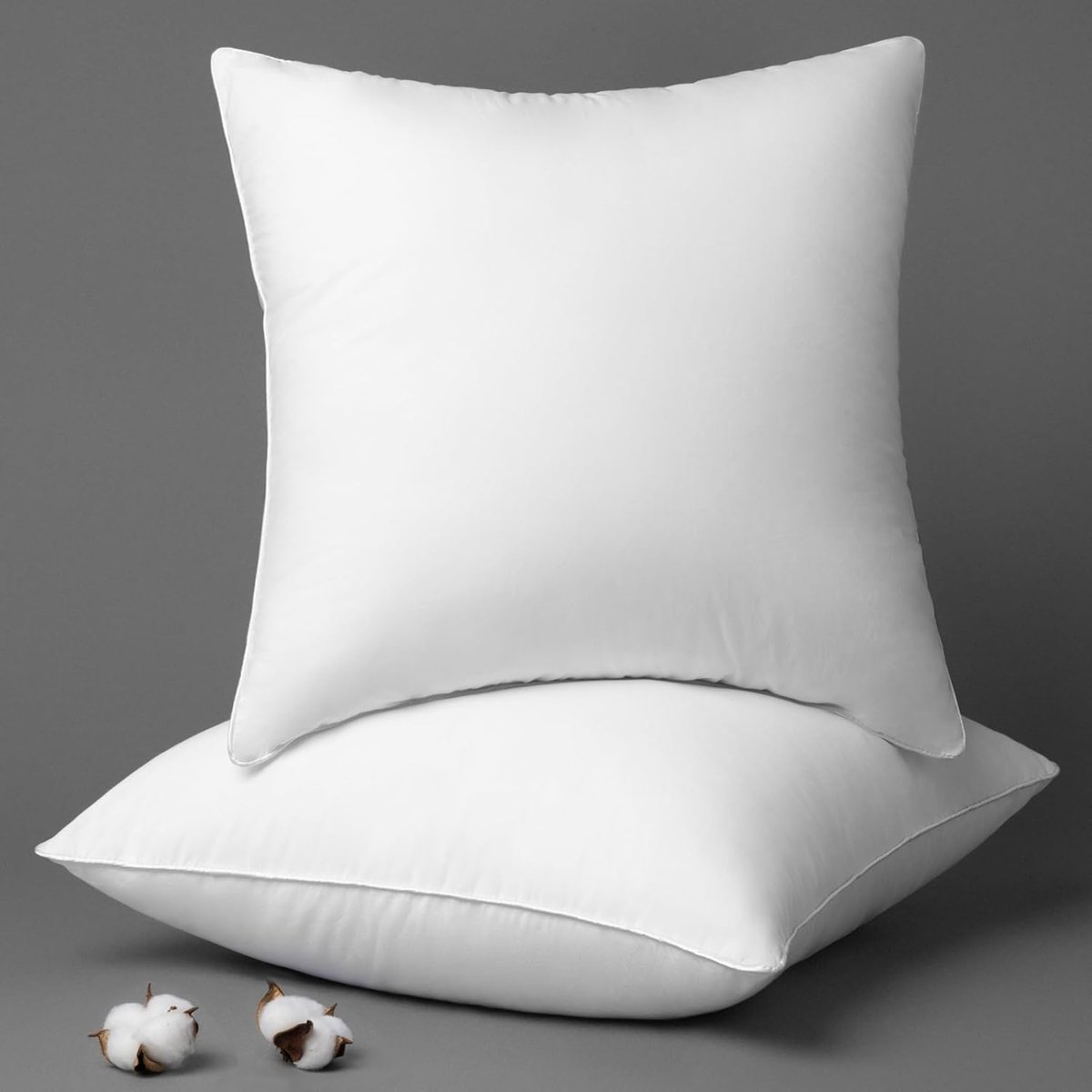 Set van 2 Vierkante Sierkussens Instoppers – 45x45 cm – 100% Katoenen Hoes