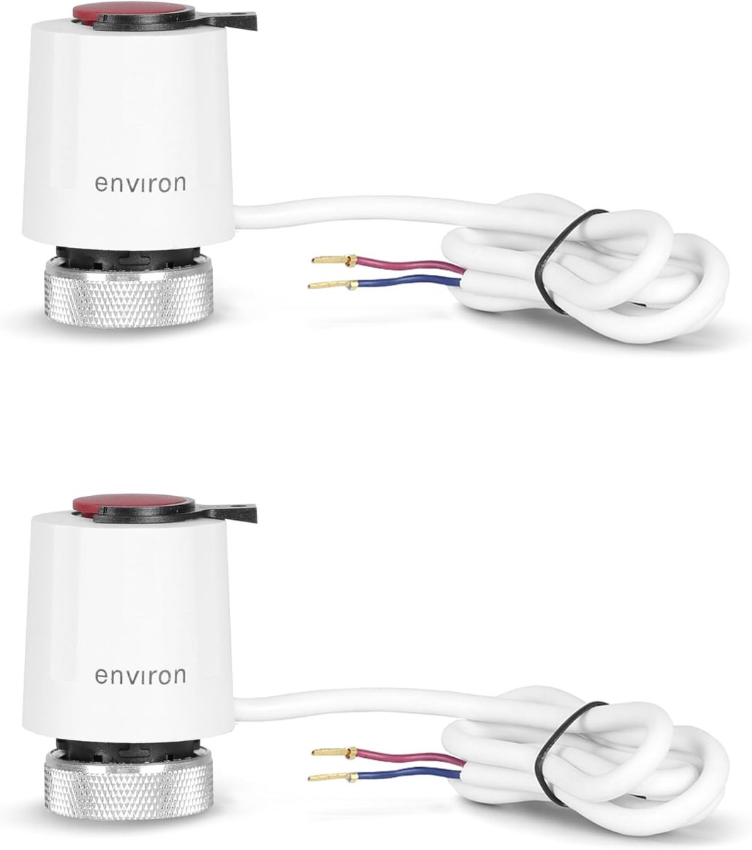 Set van 2 Thermische Actuatoren M30 x 1,5 voor Vloerverwarming, 230V, Nauwkeurige Zoneregeling
