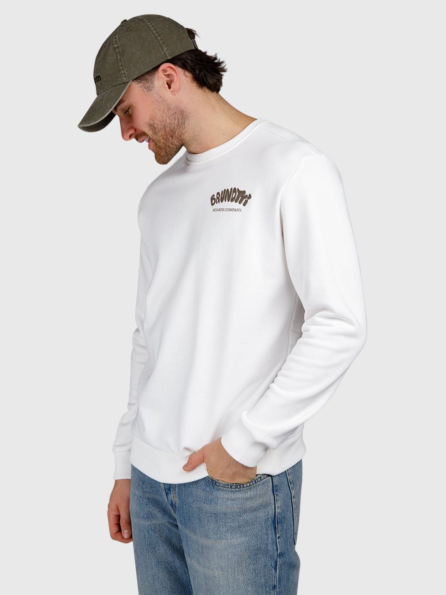 Brunotti Bronson Sweater Snow Heren 100% Katoen Regular Fit XXXL Wit