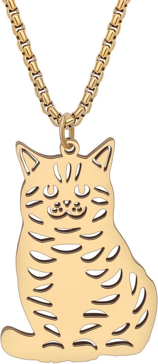 RVS Katten Hanger Ketting - Leuk Kitten Sieraad voor Dames en Meisjes