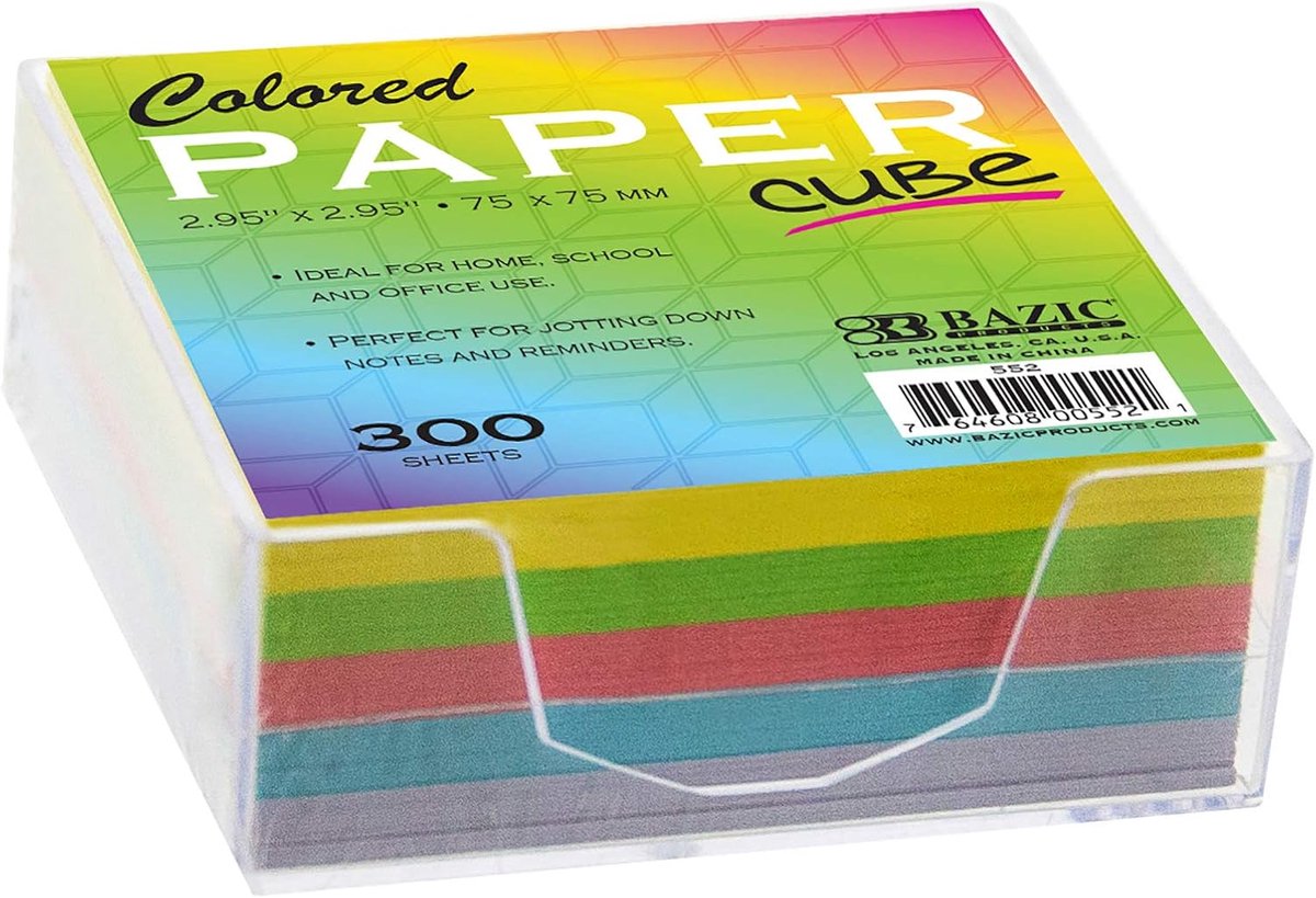 Kleurrijk Notitieblok - Papierblok Memo - Notities Maken - Inclusief Opbergdoosje - 300 Vel - Assorti