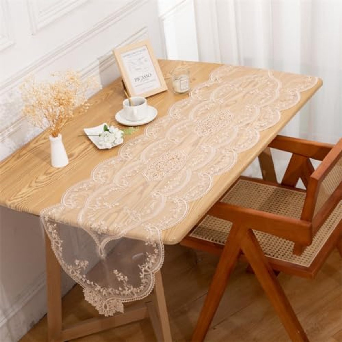 Tafelkleed - Vintage Bloemenpatroon - 42 x 220 cm