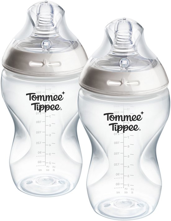 Tommee Tippee Natural Start Babyflessen - set van 2 x 340ml baby flessen - Medium toevoersnelheid - 3m+