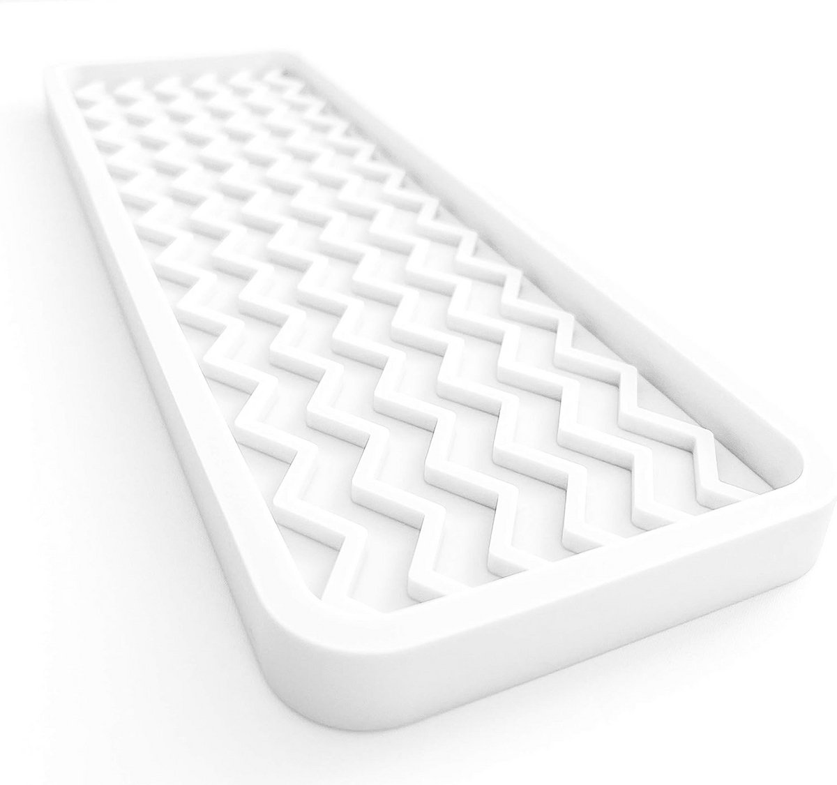 Siliconen Gootsteen Organizer & Sponshouder - Zigzag Stijl - Wit