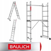 Baulich Aluminium multifunctionele huishoudsteiger - klein, 2x7 treden (14), werkplatform, draagvermogen 150 kg, maximale werkhoogte 418 cm, met stabilisator