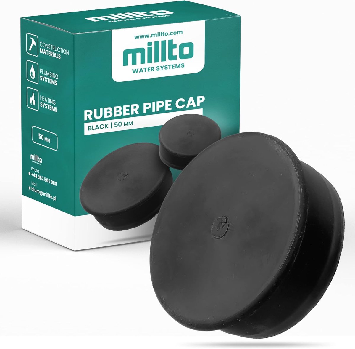 Rubberen Afvalwaterstop Ø 50 mm - Flexibele Rioolstop voor Installatie en Afwateringssystemen