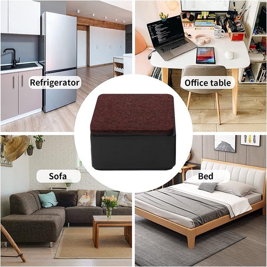 Meubelverhoger 2 inch van Koolstofstaal Zelfklevende 5 cm Bedverhogers Set Zwaar Werk Tafelverhoger Bankverhoger 24'' in Diameter - Voegt 50 mm Hoogte toe Aan Meubelpoten van GeefLife — afbeelding 3
