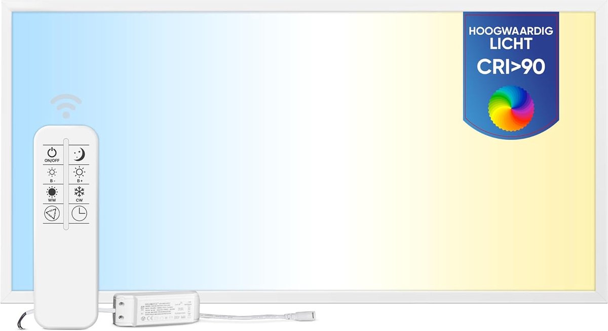 LED Paneel Plafondlamp 120x60 Dimbaar Kleurtemperatuur Instelbaar 5400 Lumen CRI 90