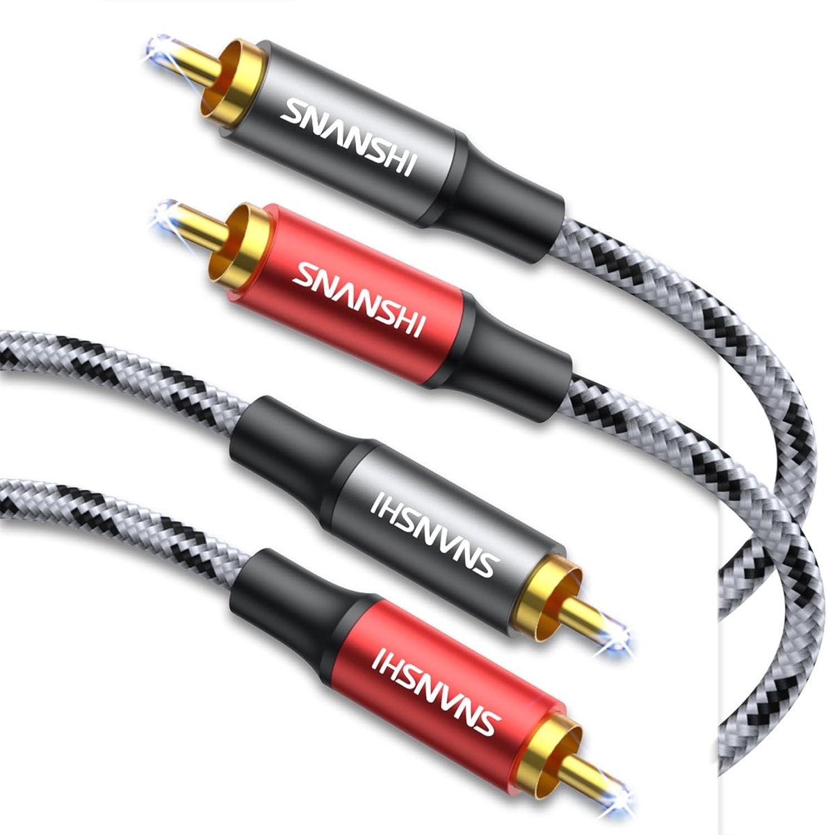 RCA Audiokabel 1.5 meter 2RCA Mannelijk naar 2RCA Mannelijk Nylon Gevlochten Stereo Kabel