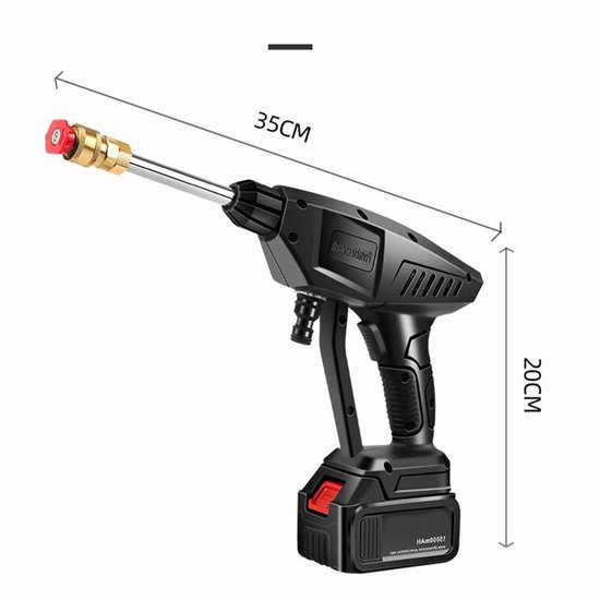 MakkelijkMooi Draadloze Hogedrukreiniger 30000Ah - 60 Bar - Waterspuit - Ultralicht & Handzaam - 90 Min Werktijd - Incl. Accu + Oplader - Voor Auto, Fiets & Terras van Merkloos	 — afbeelding 2