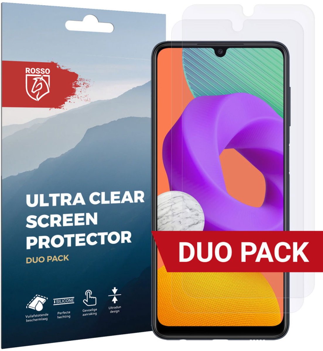 Rosso Clear Screen Protector Duo Pack Geschikt voor Samsung Galaxy M22/A22 4G Ultra