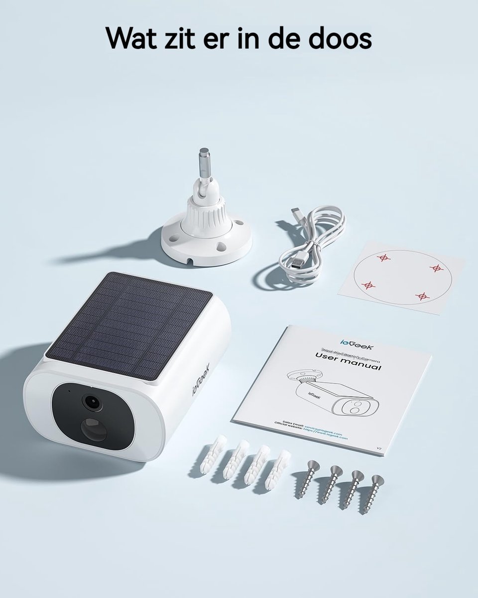 ieGeek Solar Camera Draadloze Beveiligingscamera 2K Ultra HD - afbeelding 2