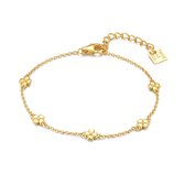 Bracelet Twice As Nice en argent, trèfles Couleur Or 16cm+3cm