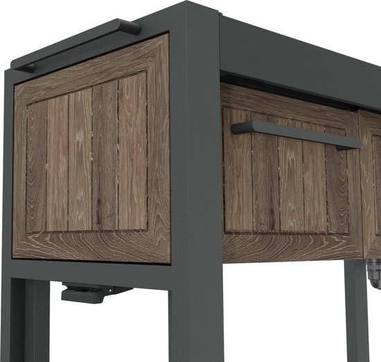 Keter Hosting Partytafel met Koelbox - 112 x 43 x 90 cm - Antraciet/Bruin van Merkloos — afbeelding 2